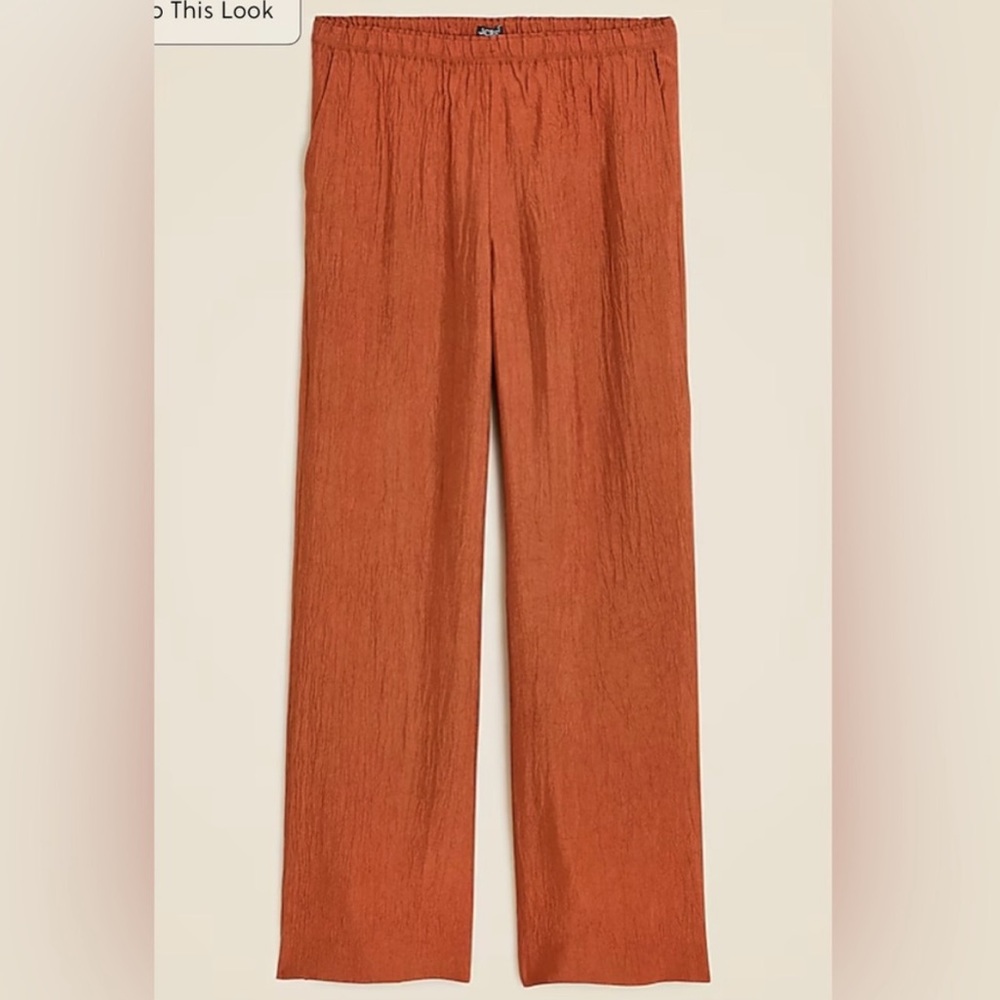 J. Crew Stratus pant in textured satin Toasted Paprika Size Medium NWT!